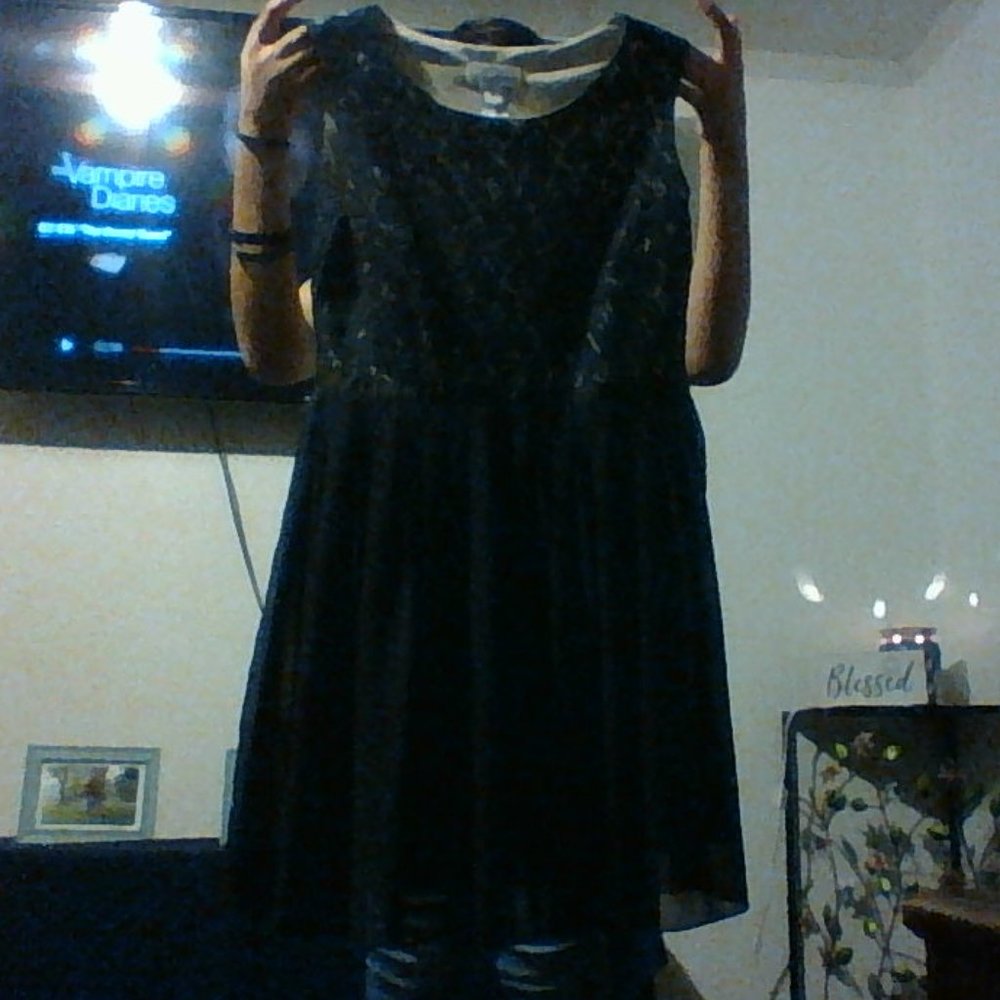 dark blue dress
